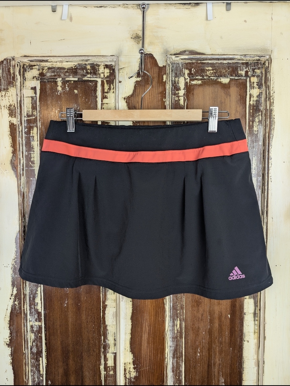 Adidas Climalite Tennis Skort Size M Black Coral Built In Shorts Athletic Skirt